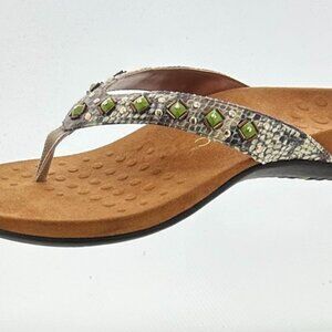 Vionic 340 Floriana Womens Snake Print Slip On Thong Sandals Size 11